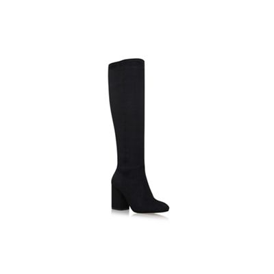 Black 'Wasp' mid heel velvet knee boot